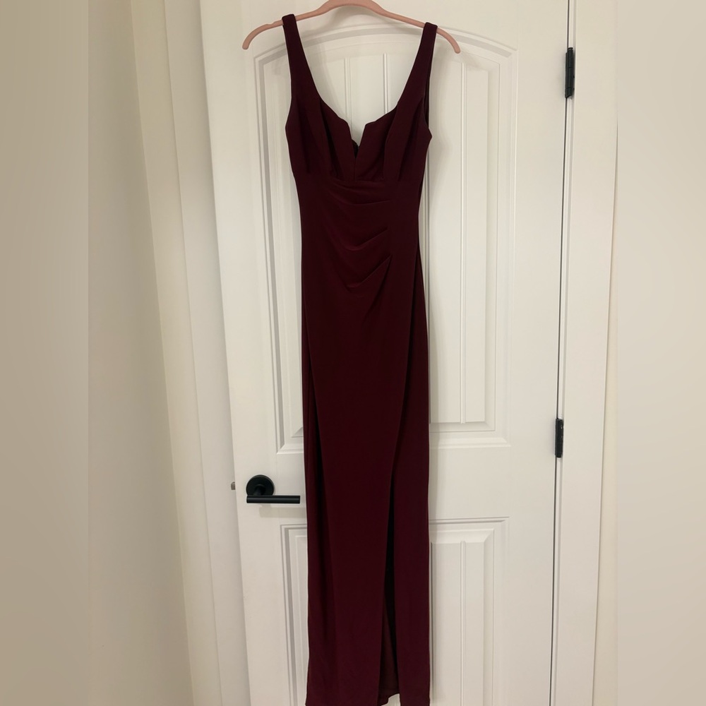 Le Chateau Burgundy Maxi Dress